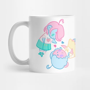 Kawaii girls - Ying & Yang - Peach and Banana Mug